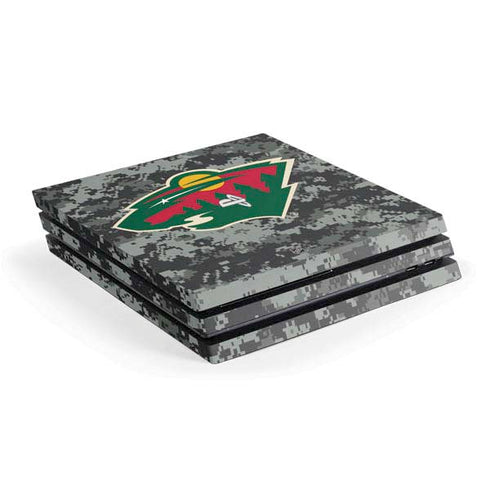 NHL Minnesota Wild Camo PS4 Pro Console Skin